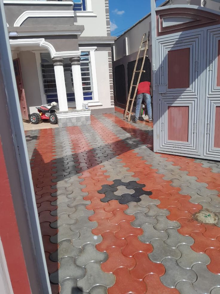 Cabro with landscaping